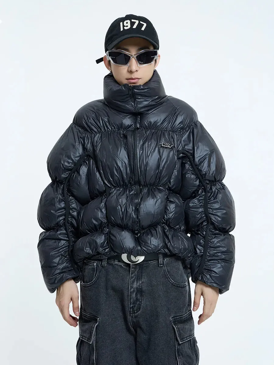【23s September.】Irregular Pleat Stand Collar Cotton Jacket