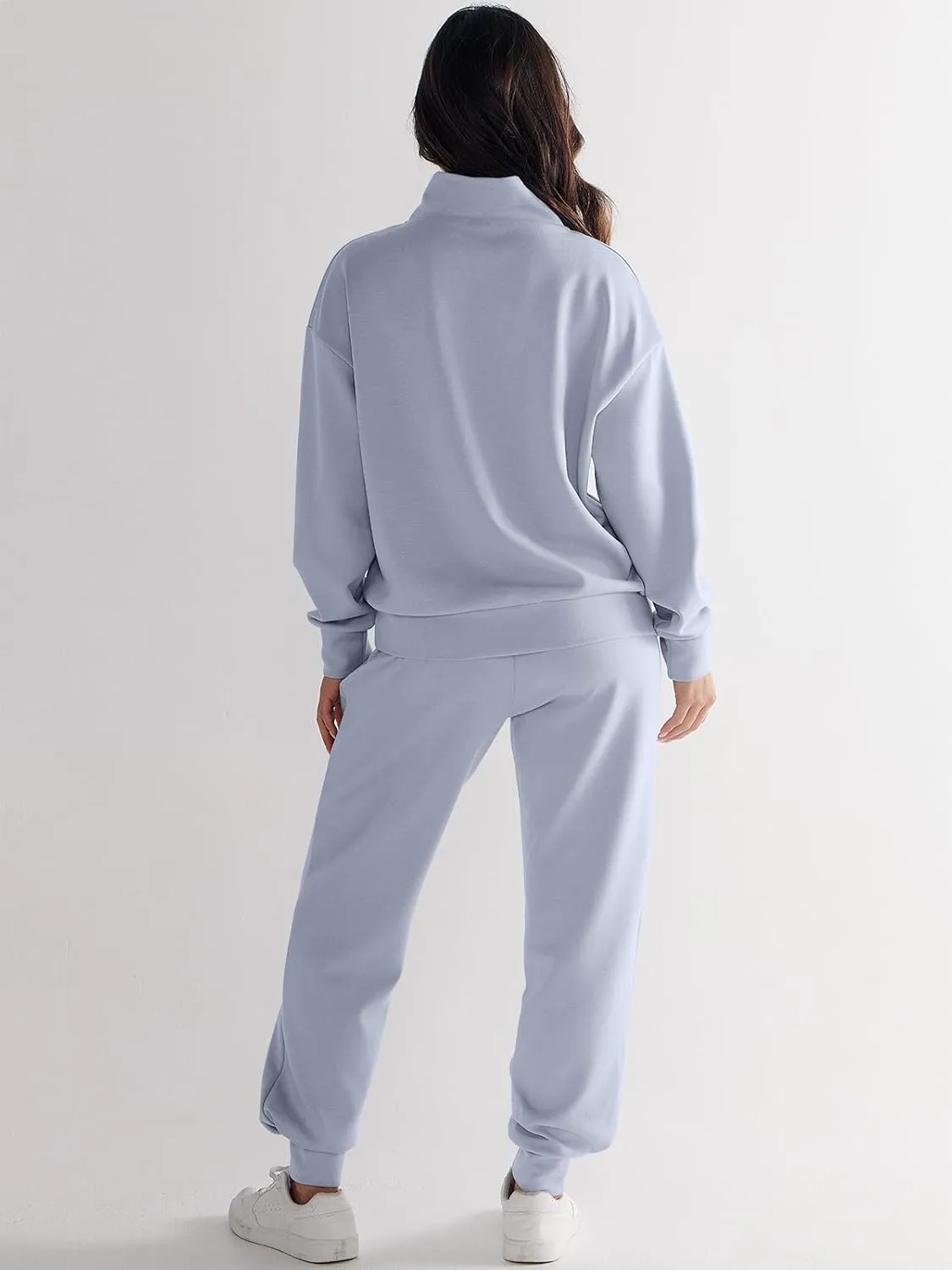 ANRABESS Women's 2 Piece Lounge Sets Half Zip Sweatshirt Jogger Sweatpant 2025 Trendy Spring Casual Travel Sweat Outfits