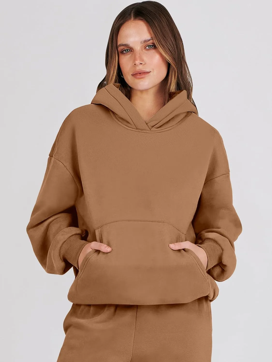 ANRABESS Womens 2 Piece Outfits Lounge Hoodie Oversized Sweatshirt Jogger Sweatpants Y2K Tracksuit Sweatsuit Set Fall Clothes