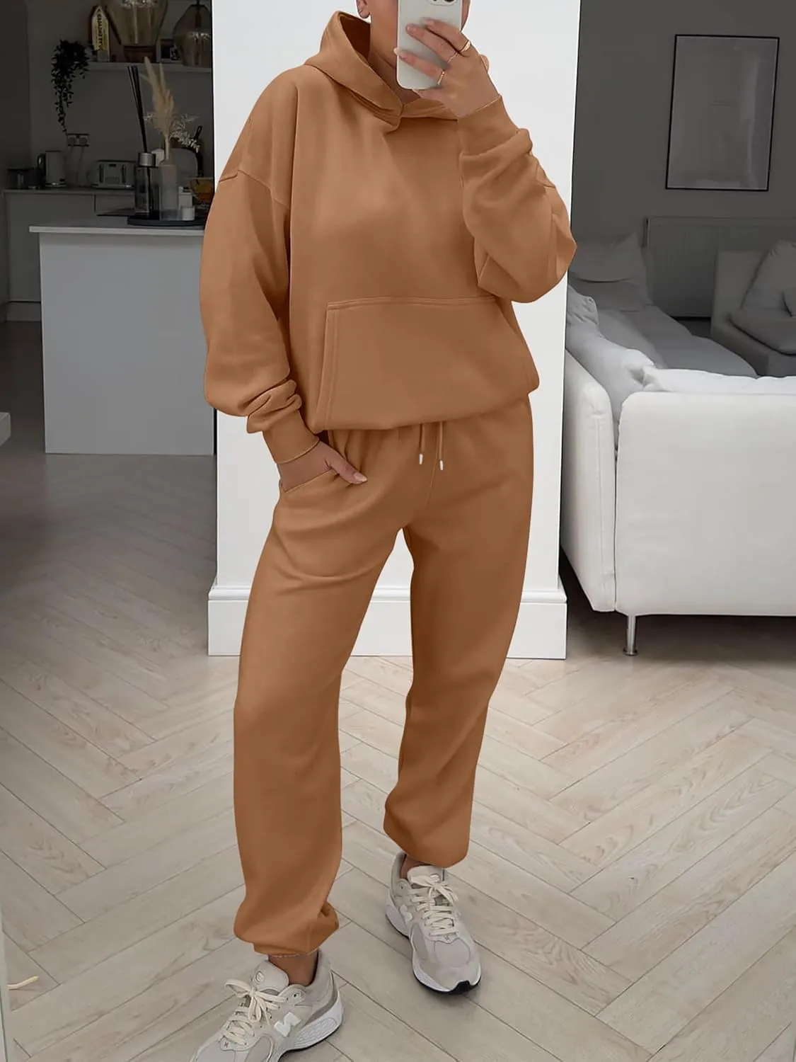 ANRABESS Womens 2 Piece Outfits Lounge Hoodie Oversized Sweatshirt Jogger Sweatpants Y2K Tracksuit Sweatsuit Set Fall Clothes
