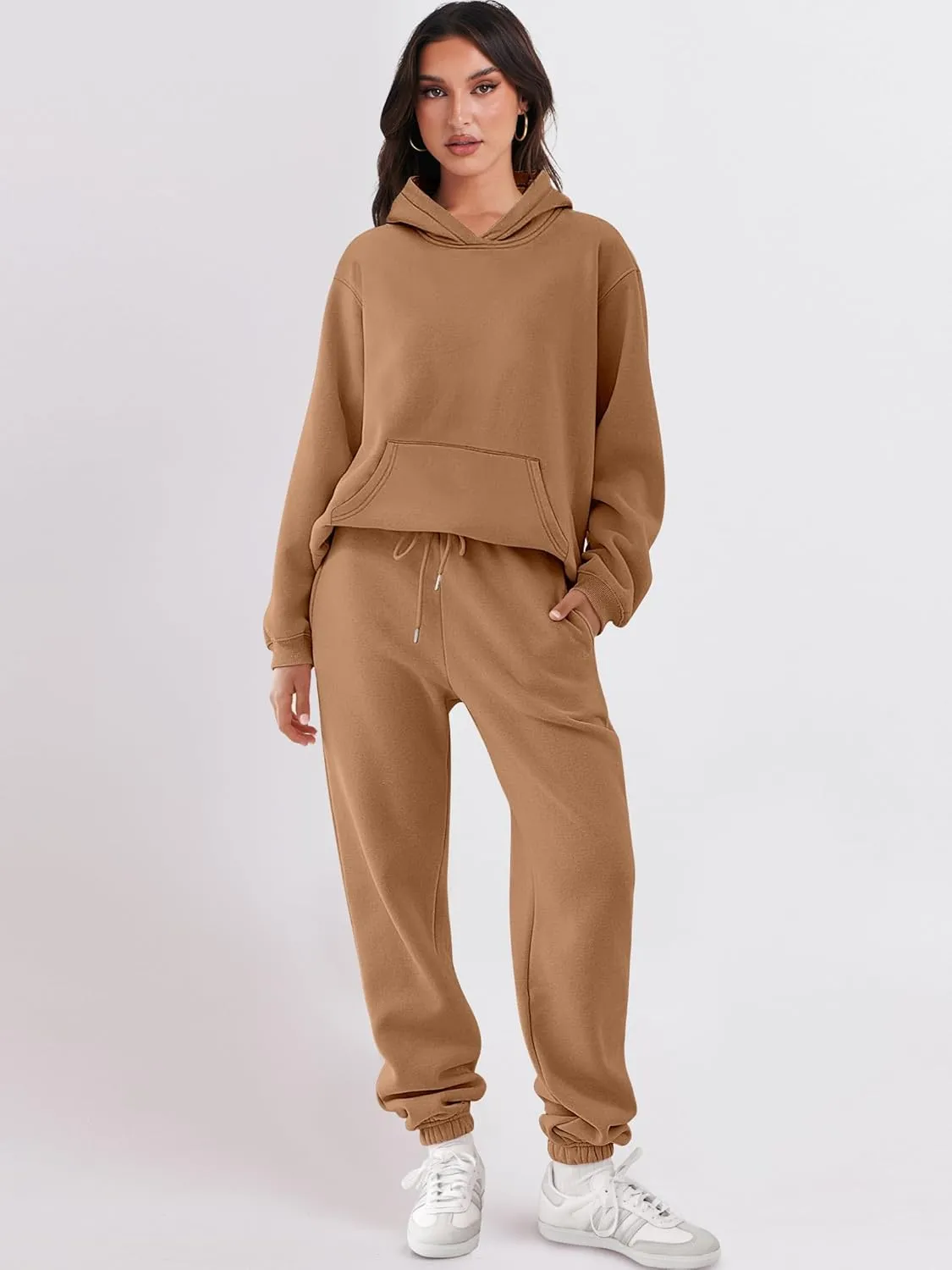 ANRABESS Womens 2 Piece Outfits Lounge Hoodie Oversized Sweatshirt Jogger Sweatpants Y2K Tracksuit Sweatsuit Set Fall Clothes