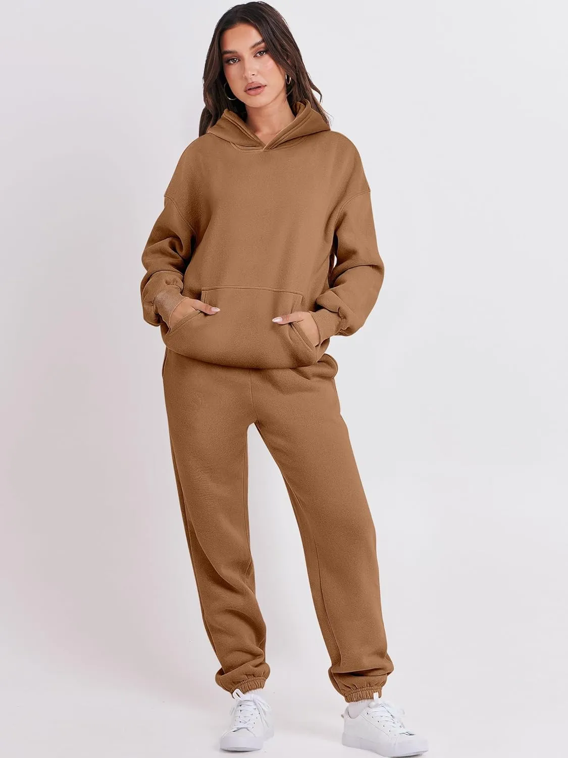 ANRABESS Womens 2 Piece Outfits Lounge Hoodie Oversized Sweatshirt Jogger Sweatpants Y2K Tracksuit Sweatsuit Set Fall Clothes