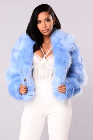 Baby Blues Faux Fur Jacket - Blue