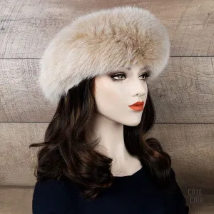 Beige Fox Fur Headband