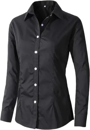 Beninos Womens Dress Shirts Long Sleeve Button Down Shirt Work Wear