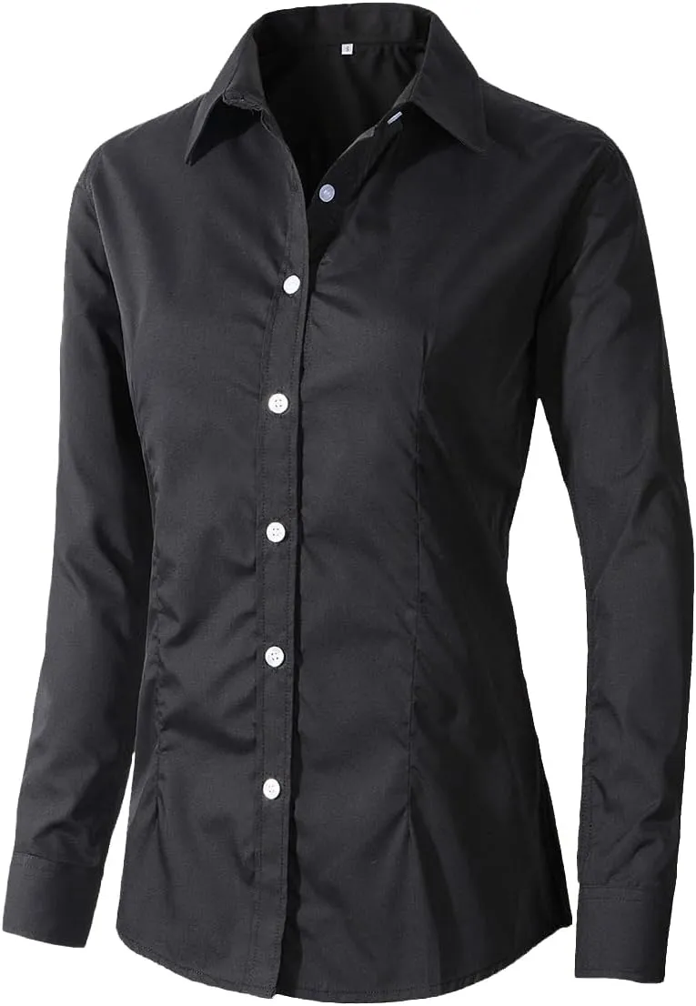 Beninos Womens Dress Shirts Long Sleeve Button Down Shirt Work Wear