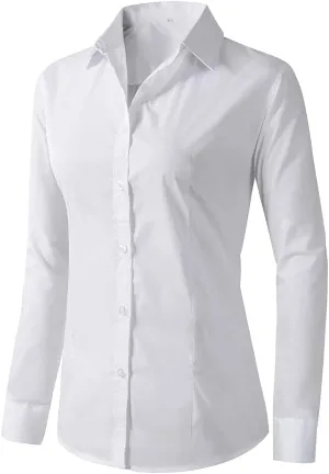 Beninos Womens Dress Shirts Long Sleeve Button Down Shirt Work Wear