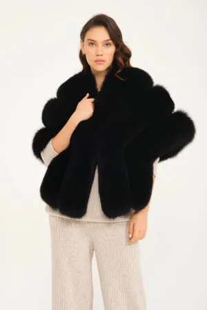 Black Fox Fur Shawl