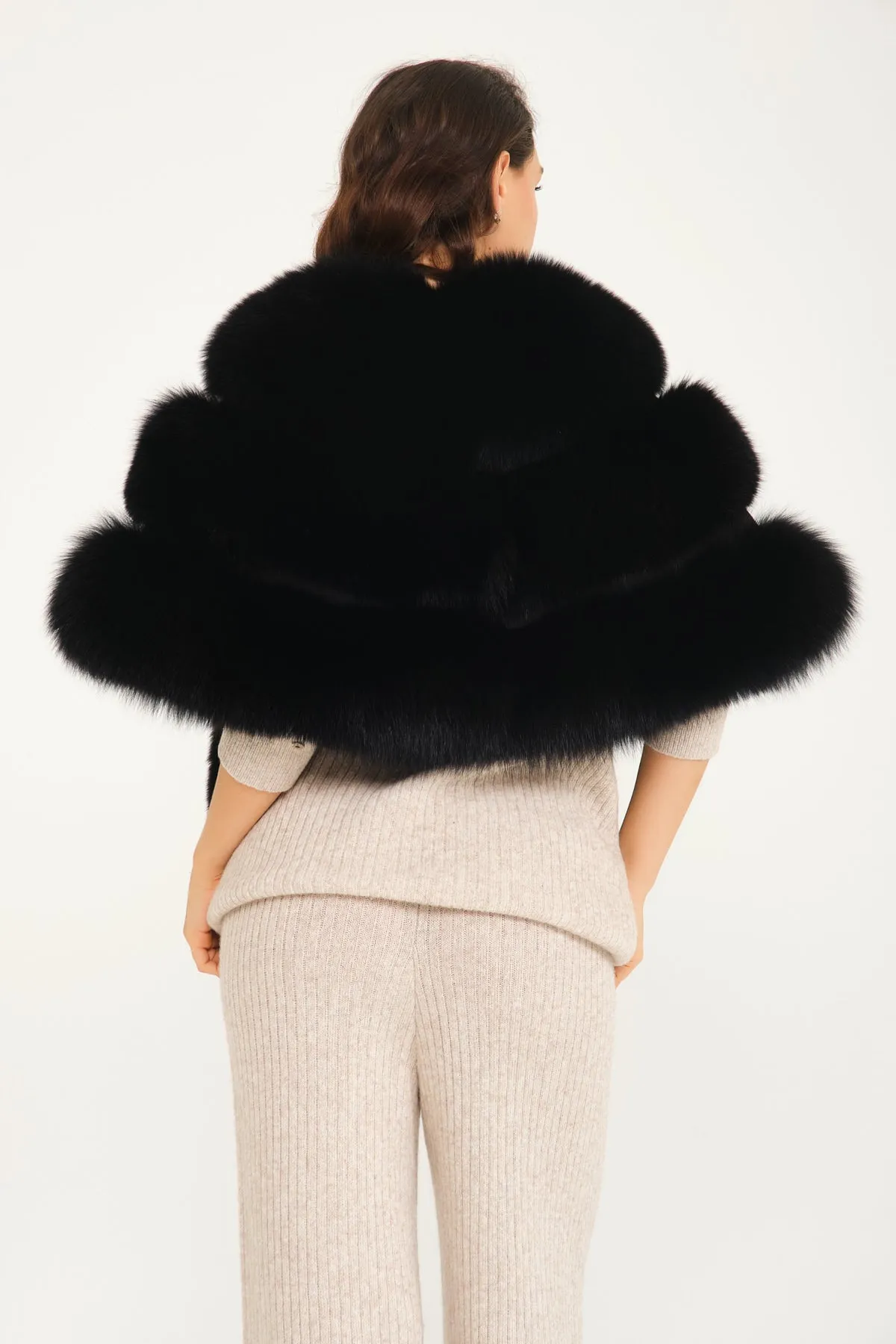 Black Fox Fur Shawl