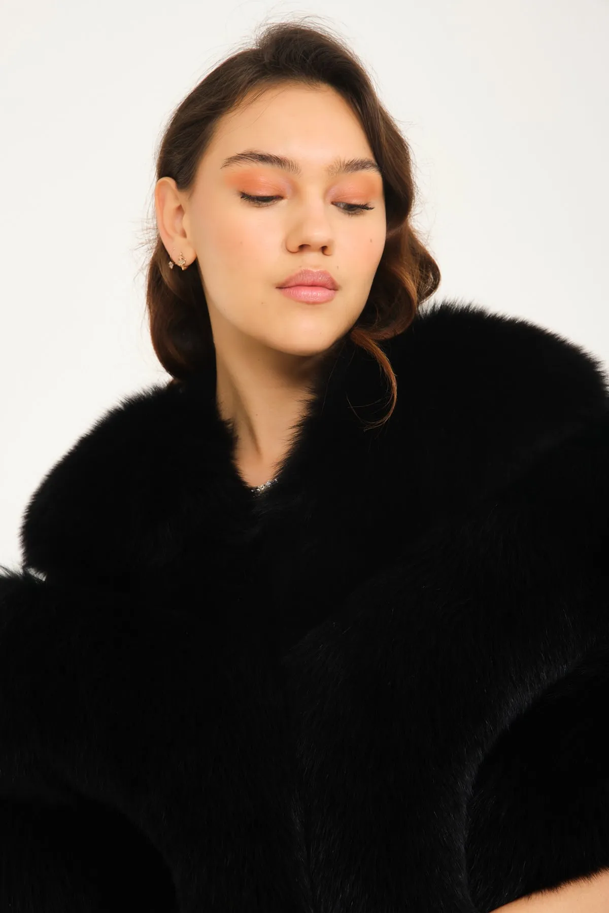 Black Fox Fur Shawl