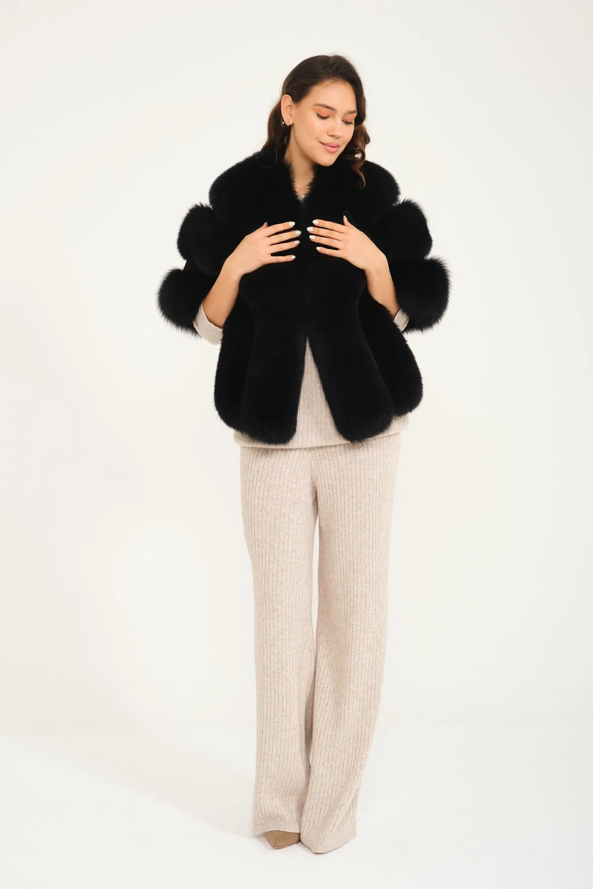 Black Fox Fur Shawl