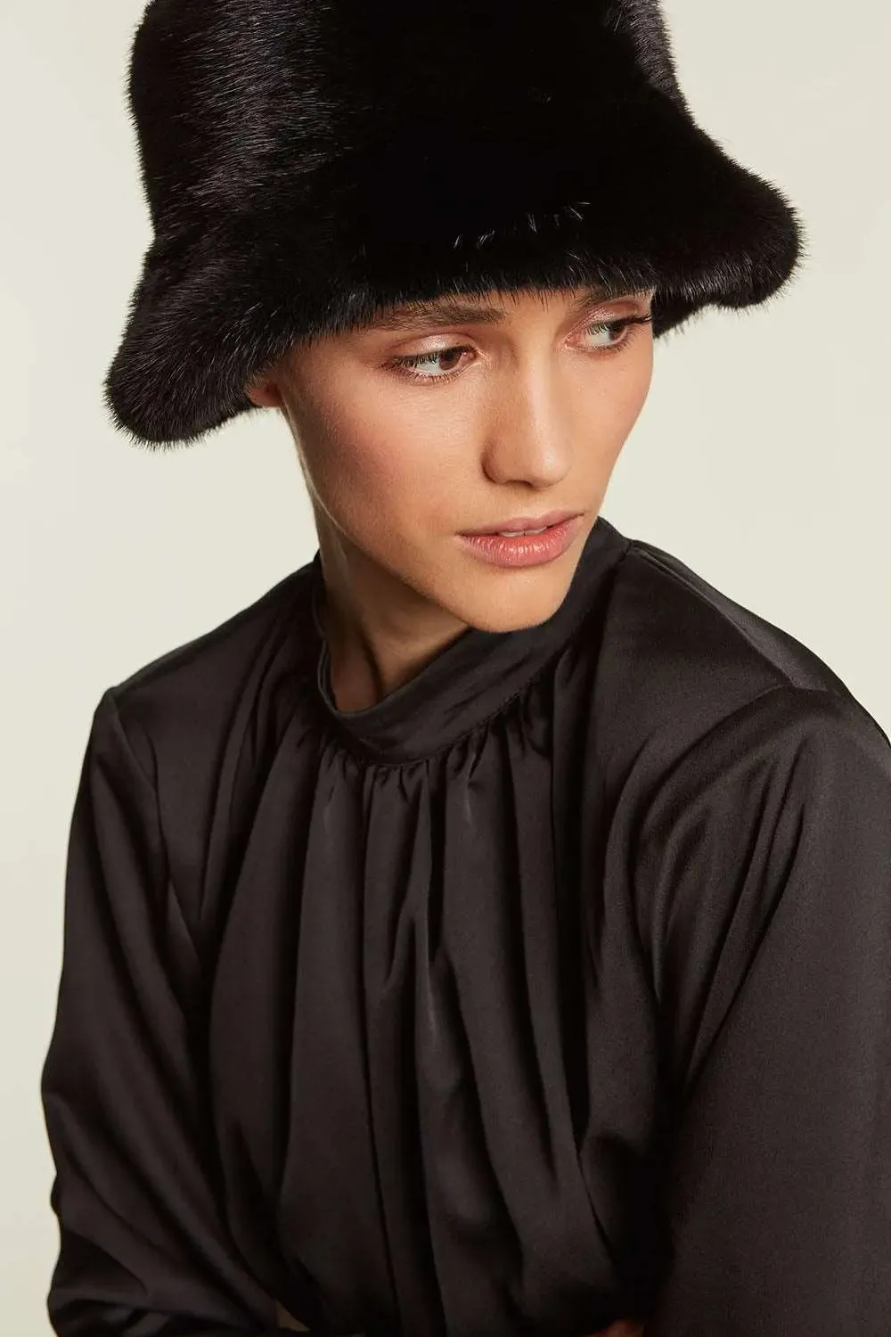 Black mink hat