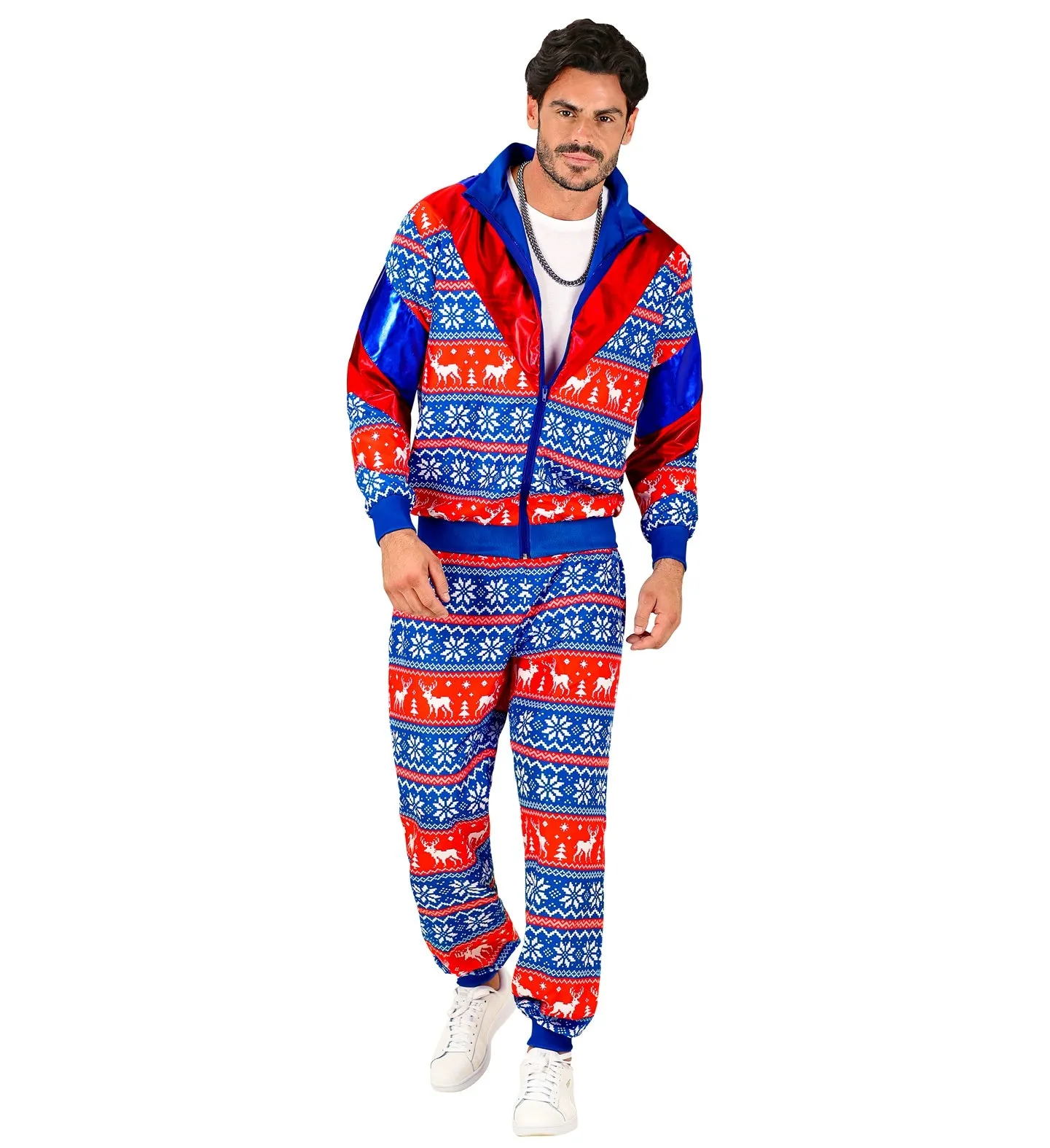 Blue Red Merry Christmas Tracksuit Costume