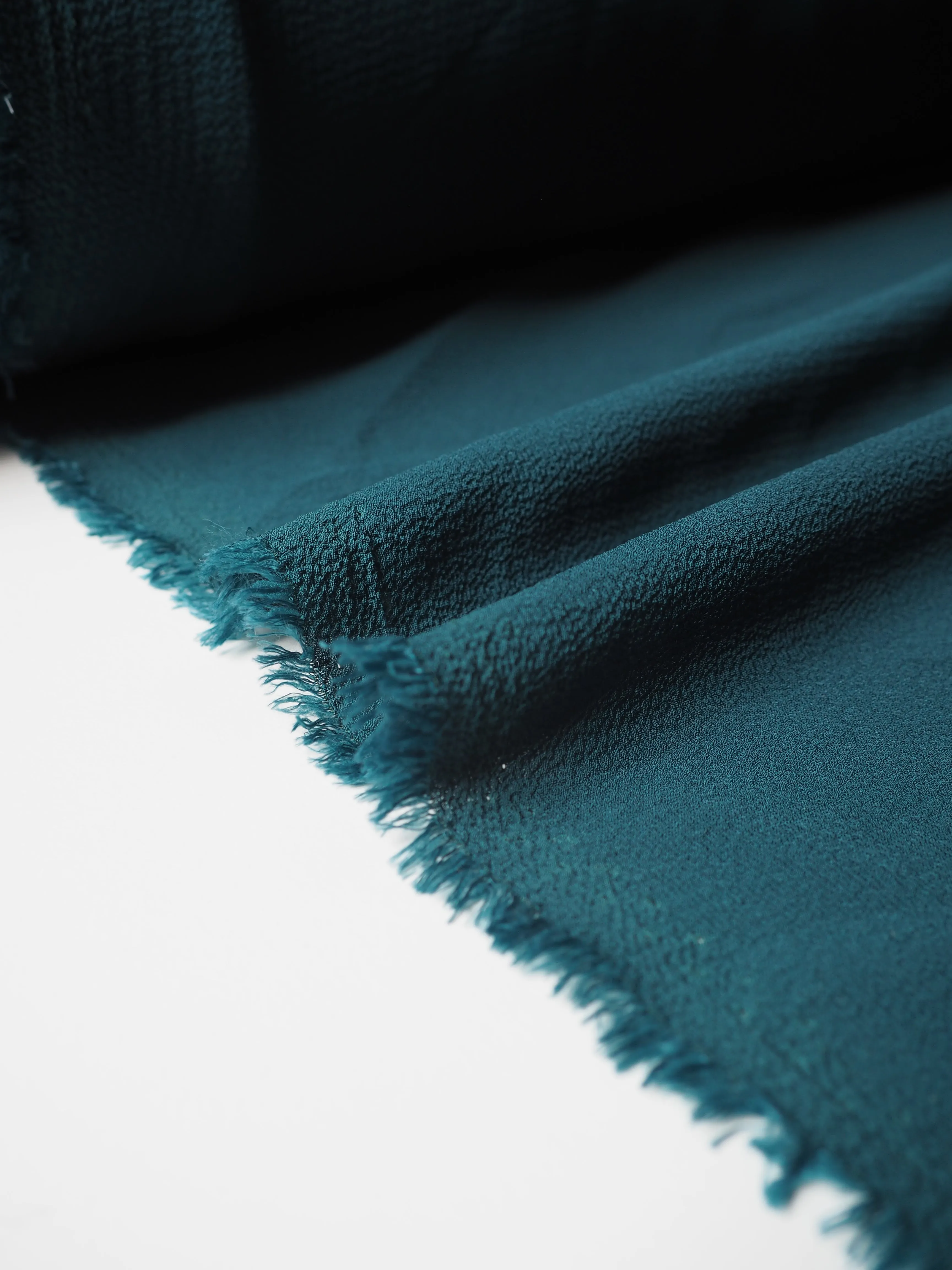 Bottle Green Crinkle Crepe
