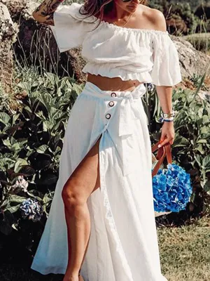 Button-type Solid Color Loose Suit