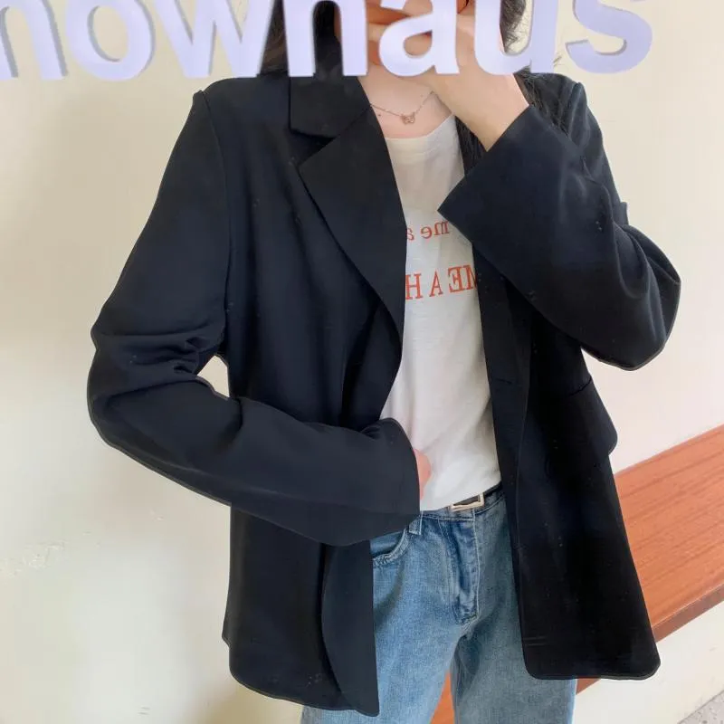 Casual Retro Solid Colors Loose Suit Jacket