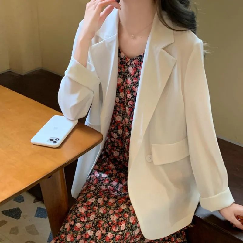 Casual Retro Solid Colors Loose Suit Jacket