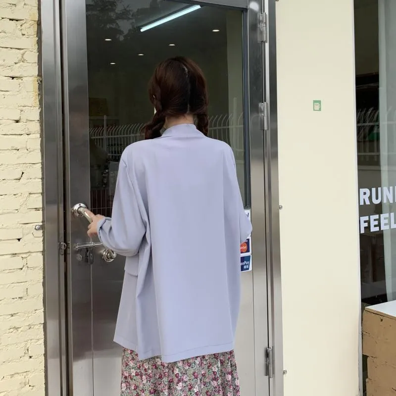 Casual Retro Solid Colors Loose Suit Jacket