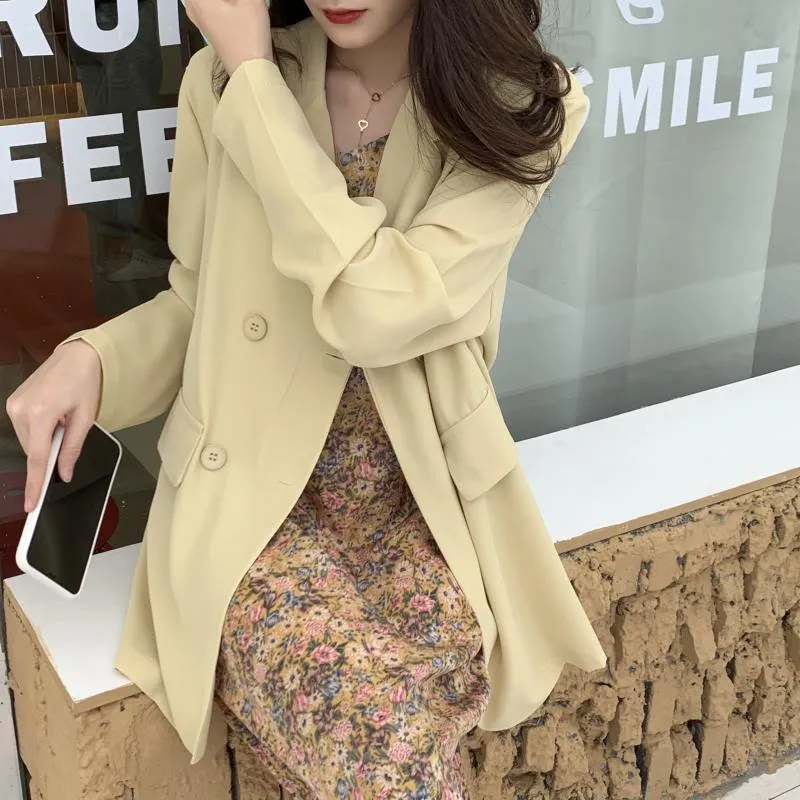 Casual Retro Solid Colors Loose Suit Jacket