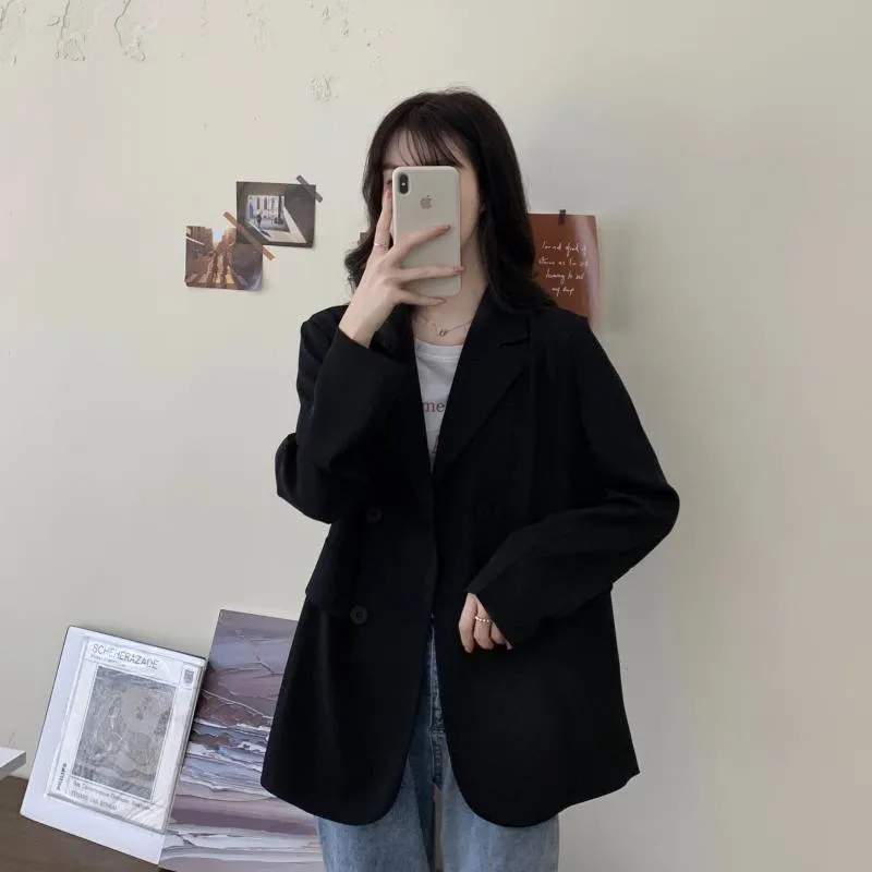 Casual Retro Solid Colors Loose Suit Jacket