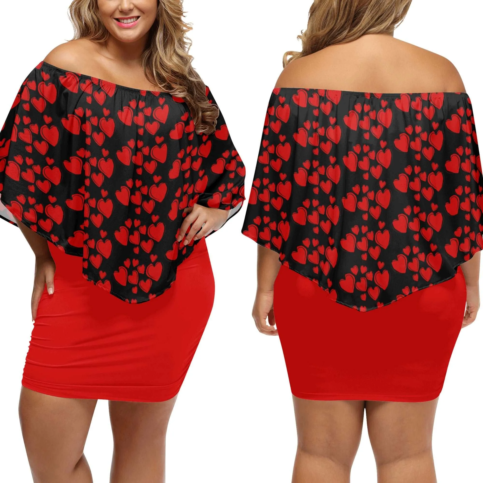Dancing Hearts Women's Off-the-Shoulder Tube Dress