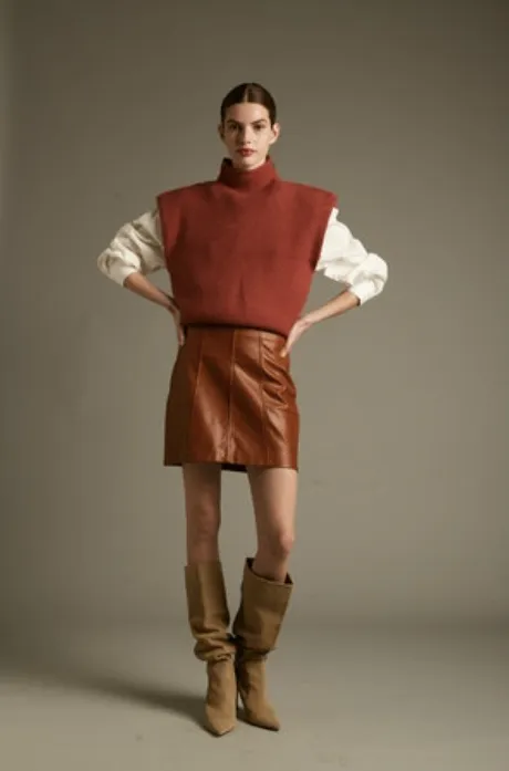 Deluc Callie Faux Leather Mini Skirt