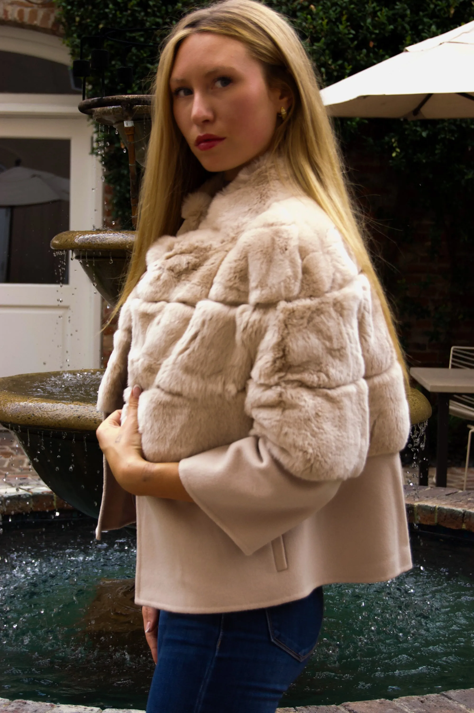 Diana Rosh Rex Rabbit and Wool Jacket