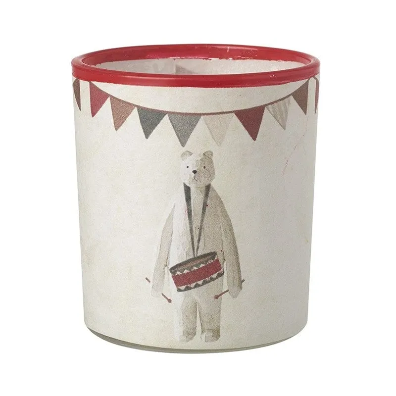Drummer Polar Bear Christmas Candle Holder
