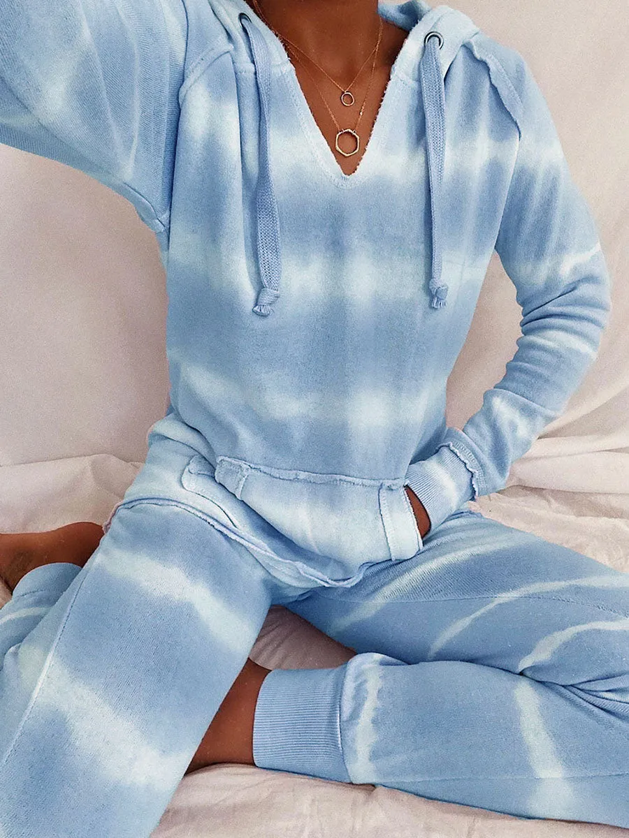 Fashionable Casual Loose Tie-Dye Suit