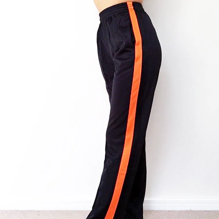 FLAME ORANGE STRIPE BLACK TRACKSUIT