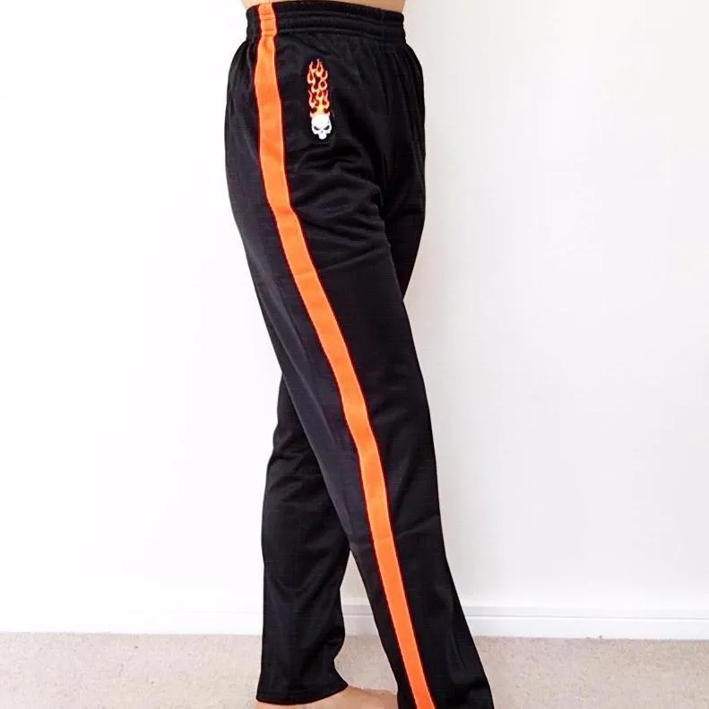 FLAME ORANGE STRIPE BLACK TRACKSUIT