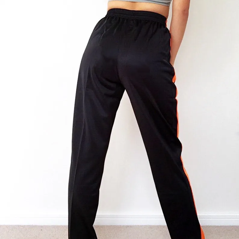 FLAME ORANGE STRIPE BLACK TRACKSUIT