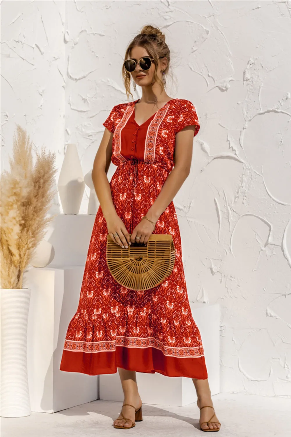 Floral Patchwork Long Dress