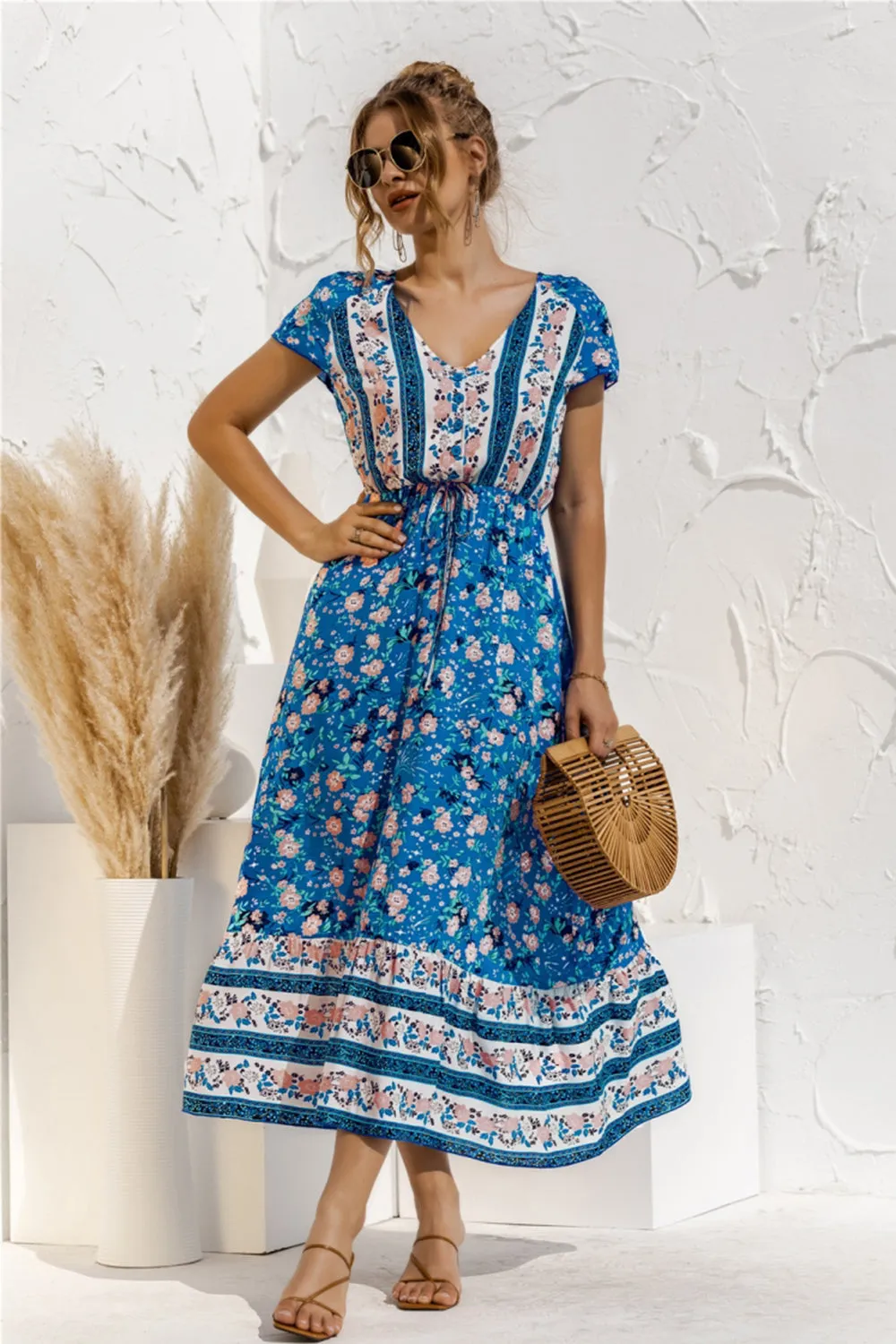 Floral Patchwork Long Dress