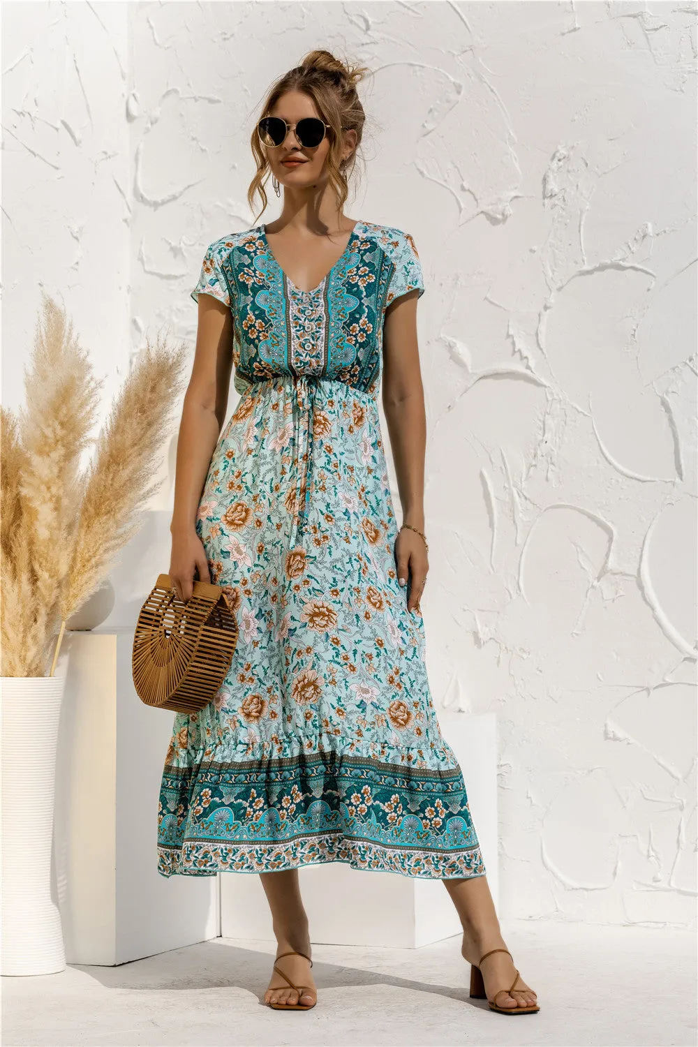Floral Patchwork Long Dress