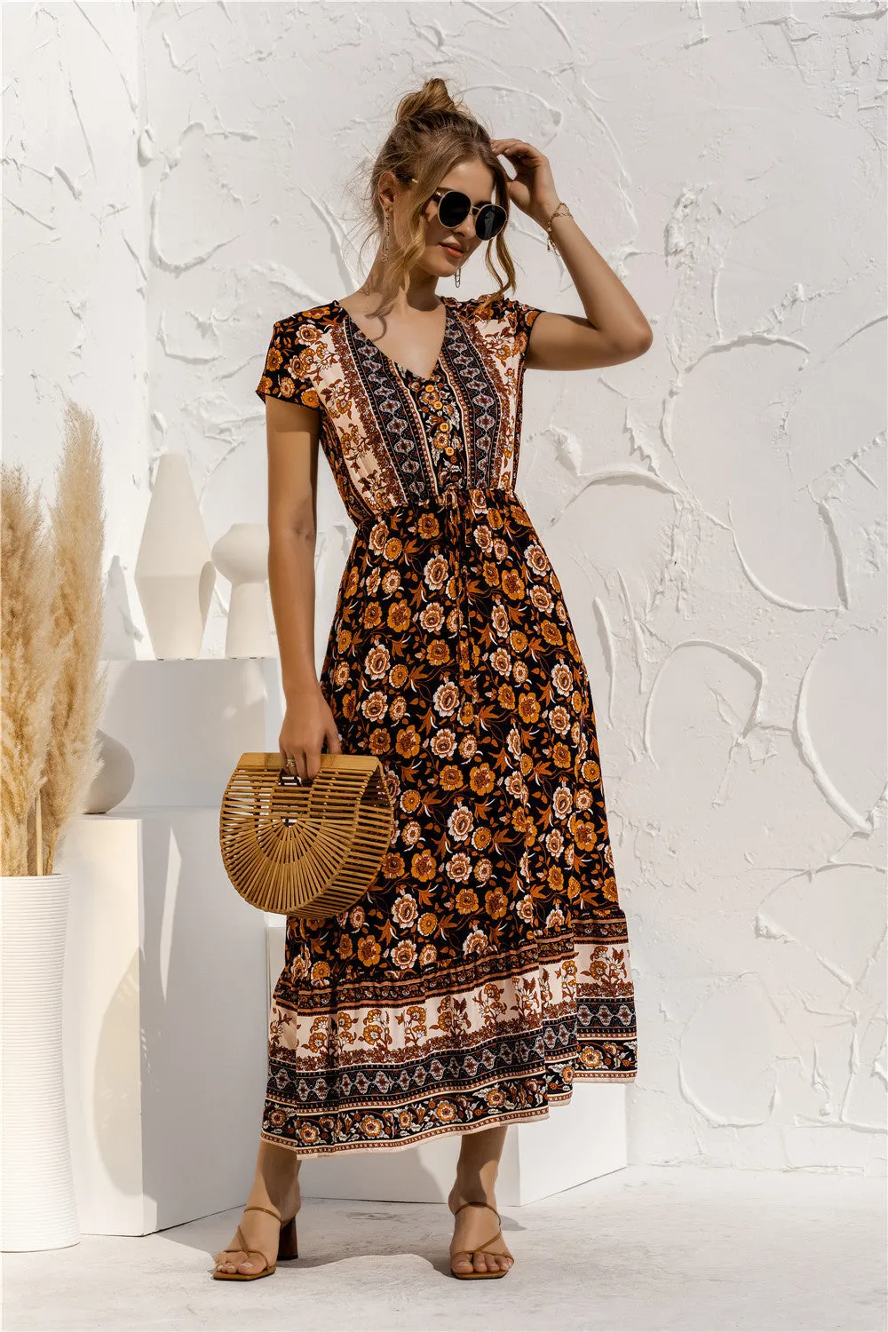 Floral Patchwork Long Dress