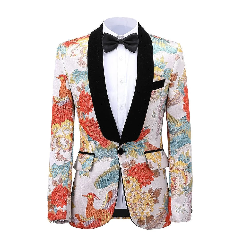 Formal Men's Suit Patterned 2 Piece Business Tuxedos (Blazer Pants)
