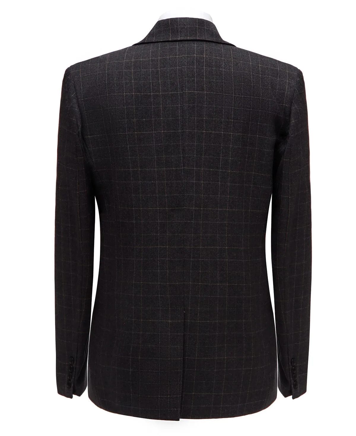 Formal Plaid 3 Pieces Mens Notch Lapel Suit Tuxedos (Blazer vest Pants)