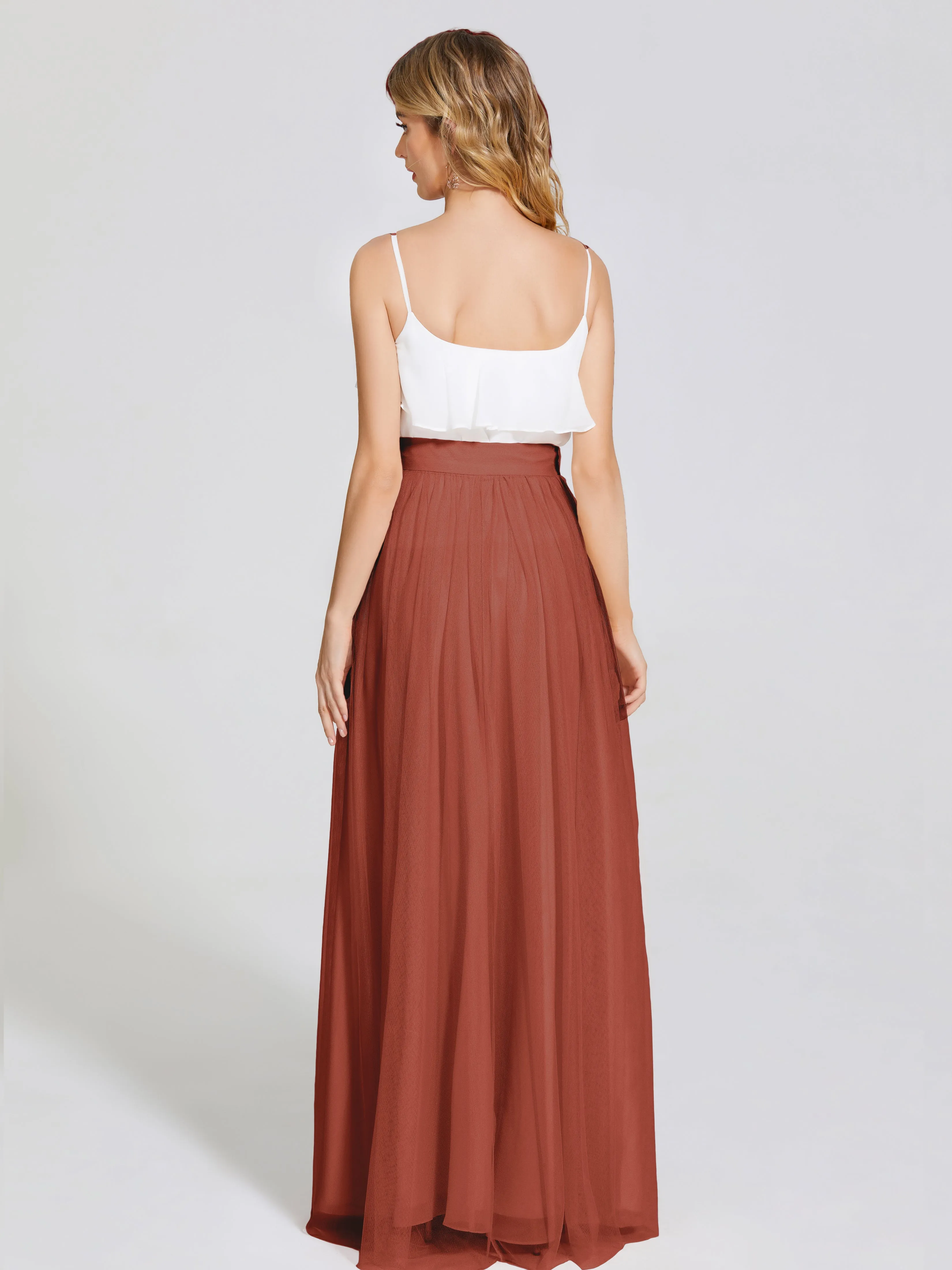 Hayden Simple A-Line Long Tulle Skirt