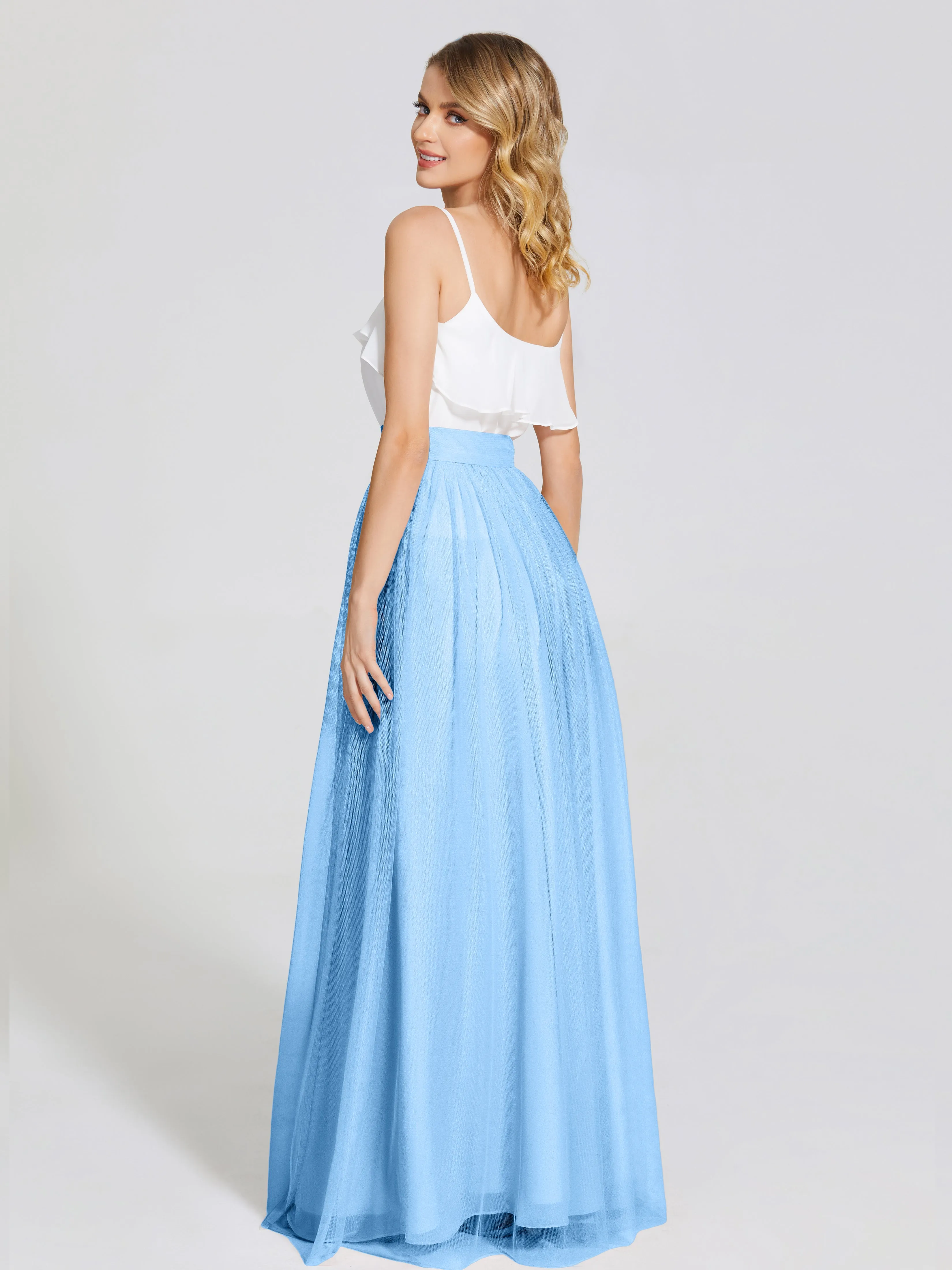 Hayden Simple A-Line Long Tulle Skirt