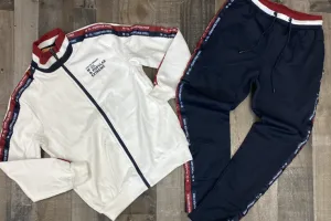 Idea Denim- striped tracksuit (white/navy)