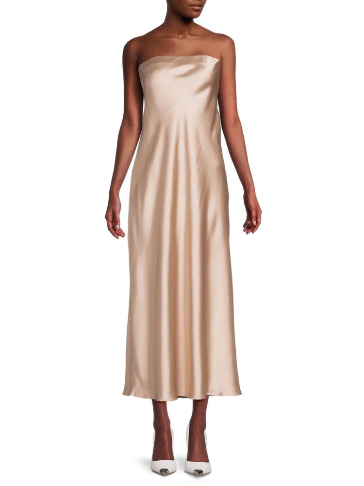 Liquid satin midi dress Renee C., red