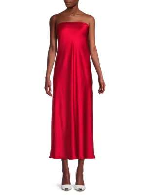 Liquid satin midi dress Renee C., red