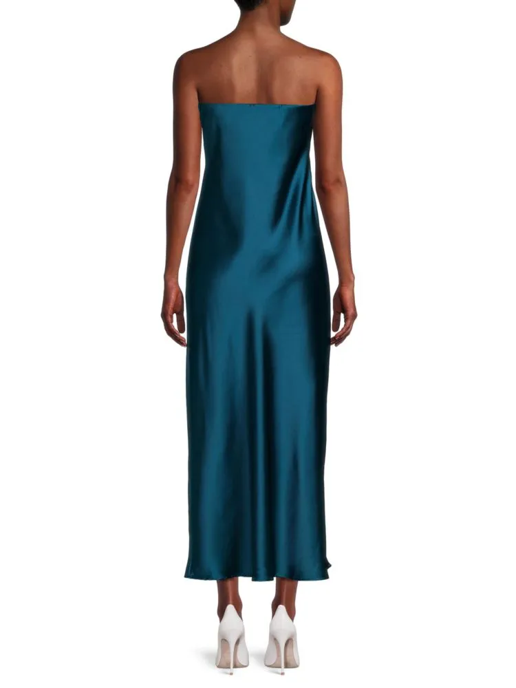 Liquid satin midi dress Renee C., red