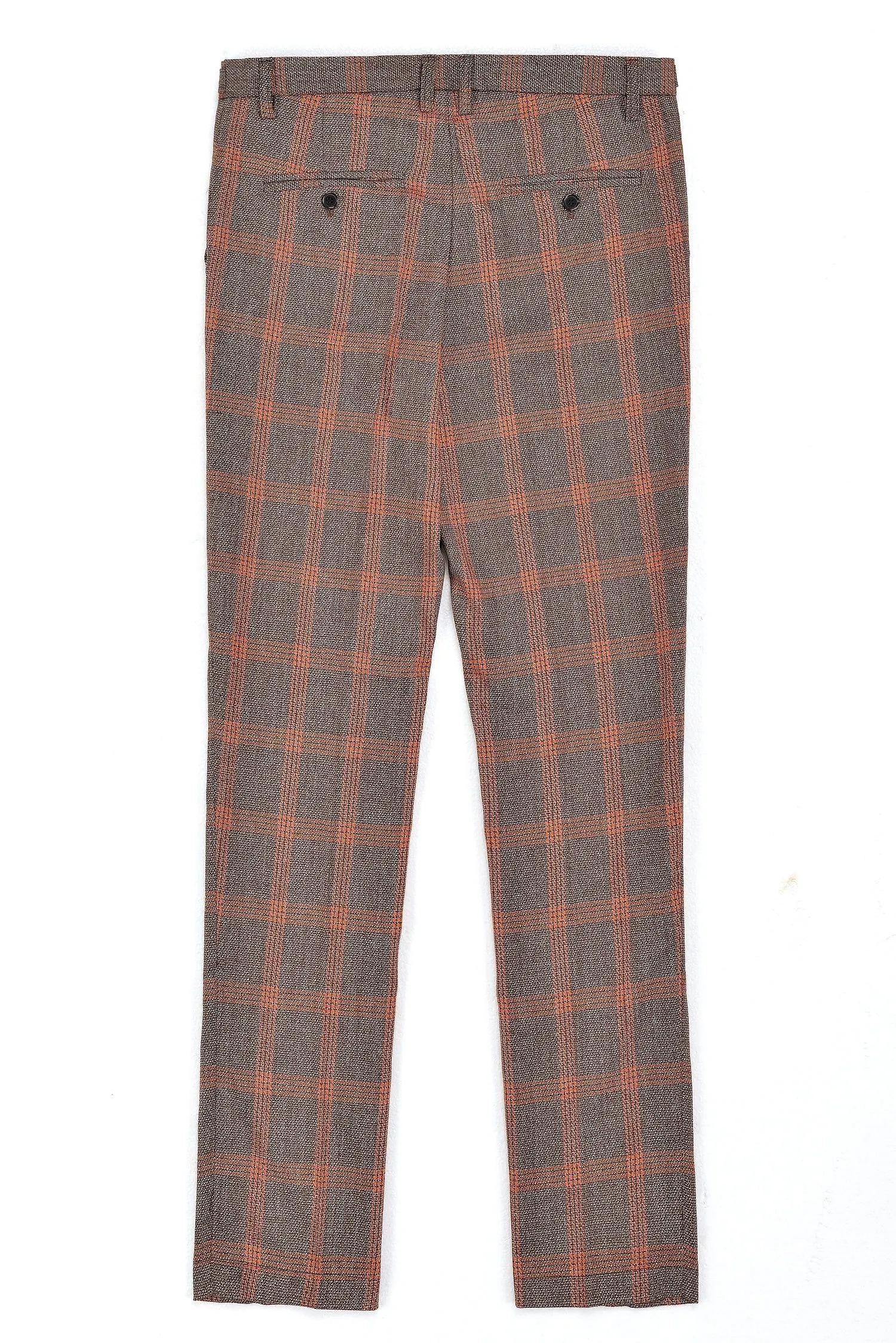 Men's 3 Pieces Notch Lapel Plaid Formal Tuxedos (Blazer vest Pants)