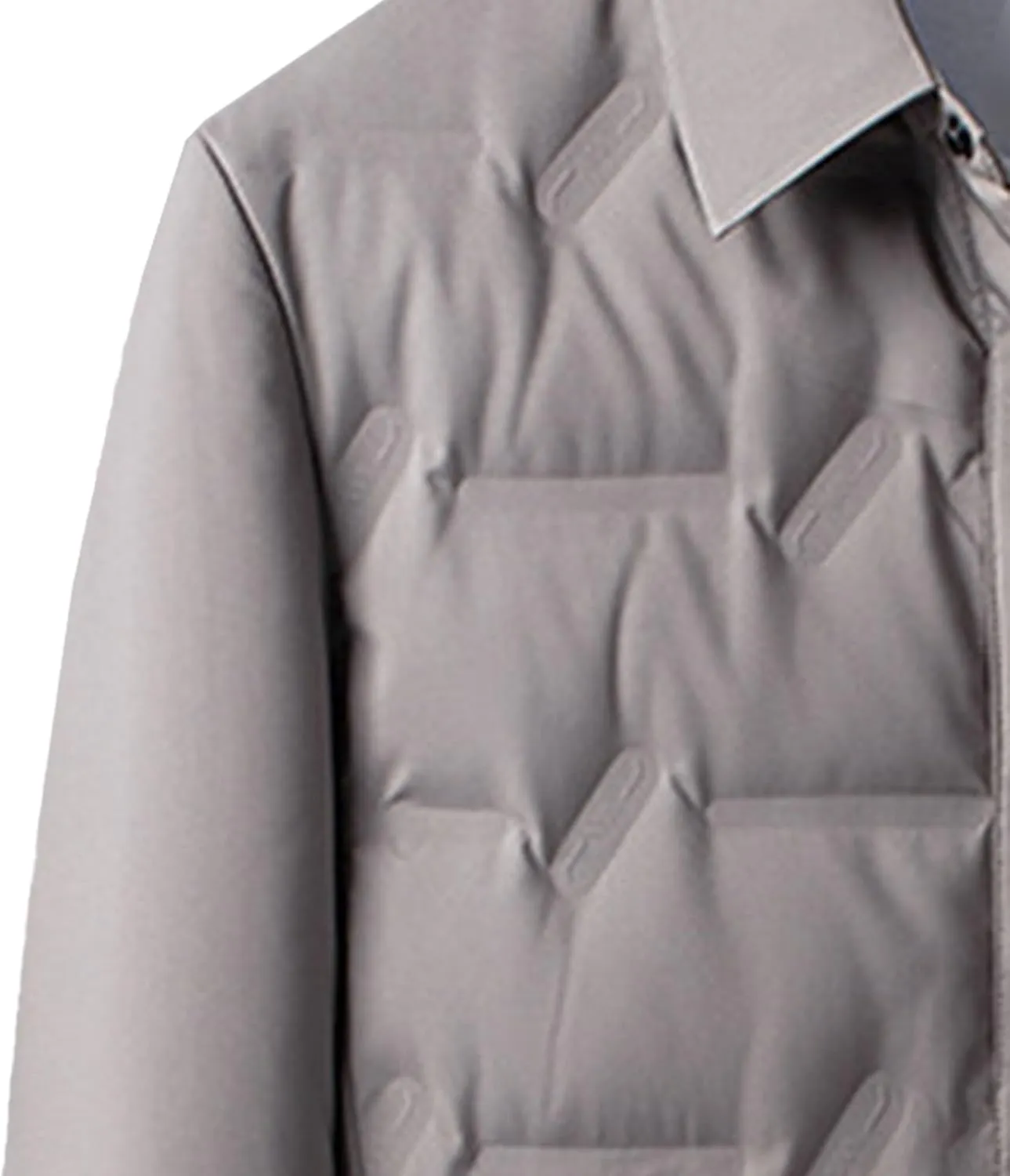 Men's Button Down Business Quilted Jacket Lightweight Windproof Down Padded Jacket Thermal Puffer Bomber Jackets