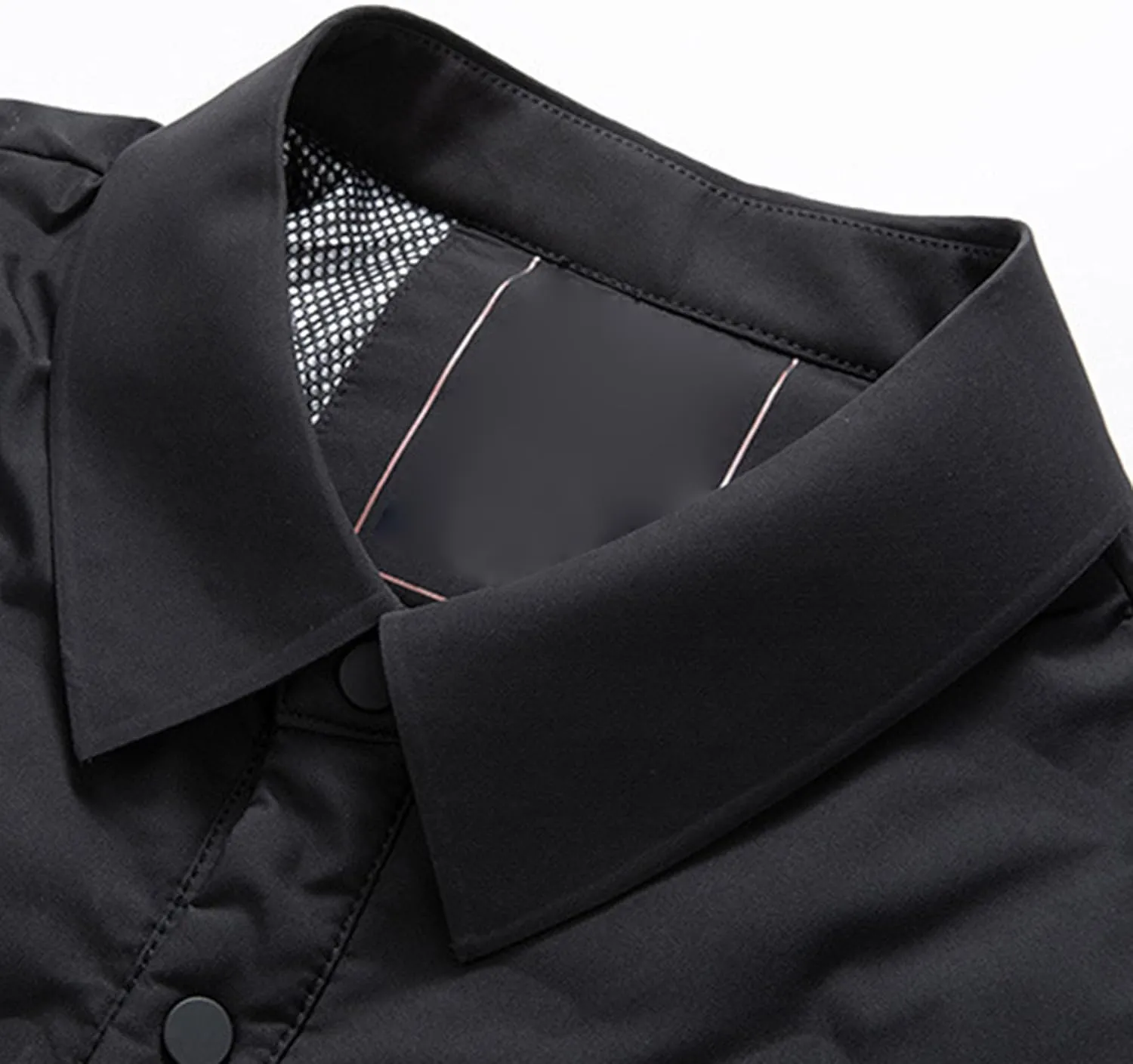 Men's Button Down Business Quilted Jacket Lightweight Windproof Down Padded Jacket Thermal Puffer Bomber Jackets
