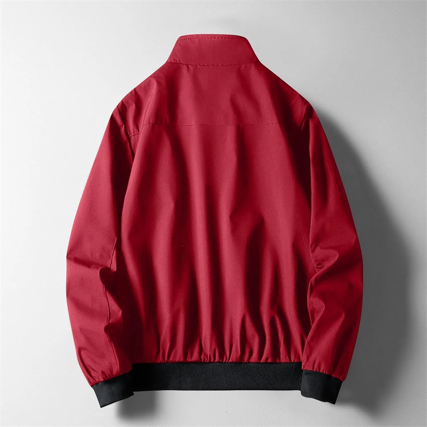 Mens Lightweight Bomber Jackets Solid Full-Zip Athletic Jackets 2024 Fall Winter Casual Fit Warm Coats with Pockets