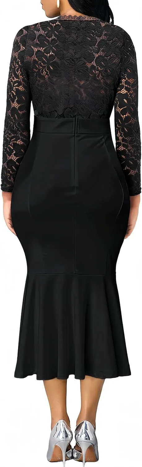 Mermaid Style Dress for Women Sexy Fishtail Dress Cocktail Wedding Guest Dress Wear to Work Dresses Business Church Outfits