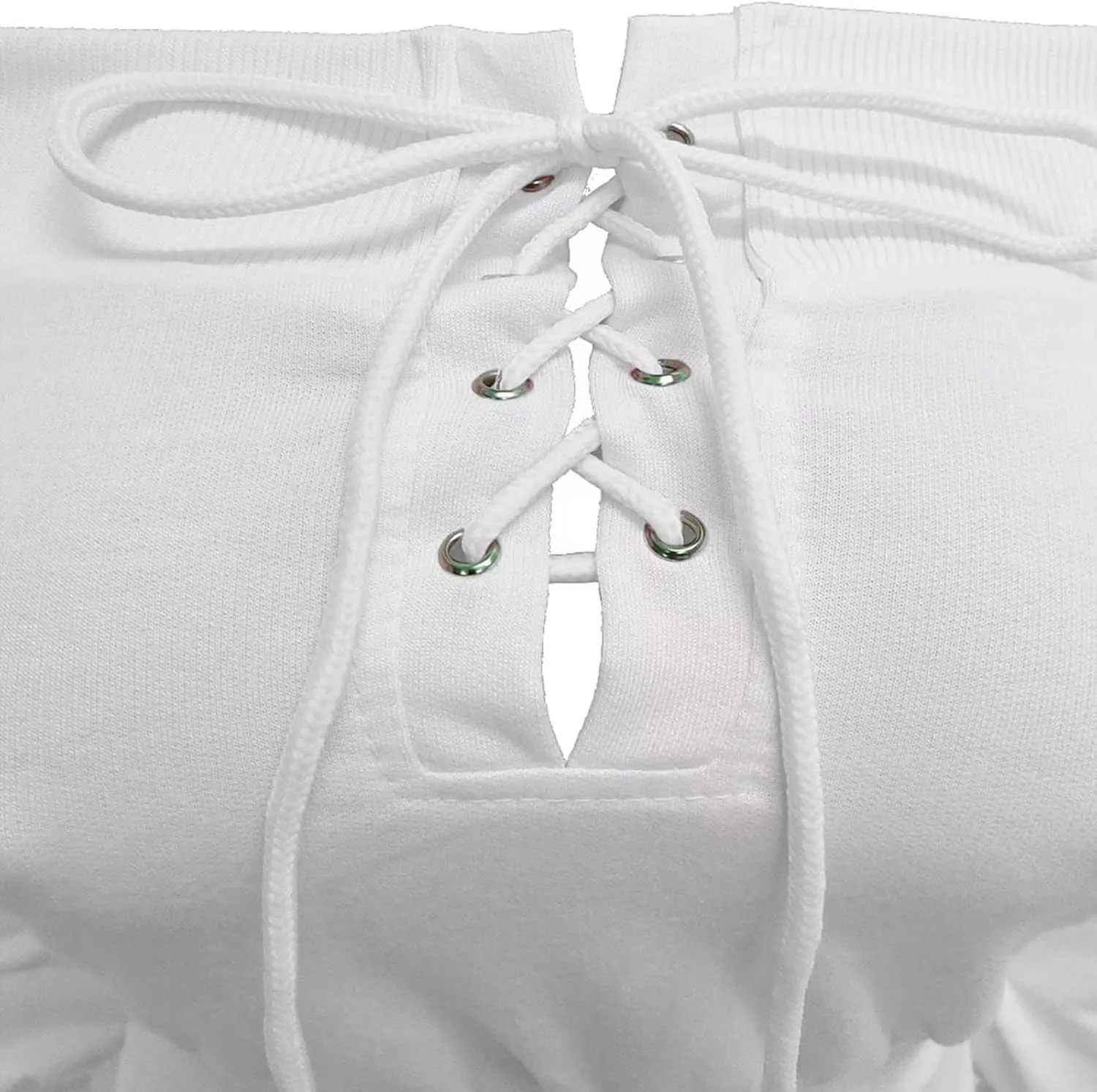 OLUOLIN Women Sexy Long Sleeve Two Pieces Outfits Tracksuit Lace Up Off Shoulder Casual Sweatsuit